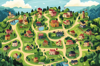 design high quality vector map of any area