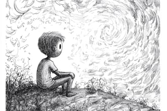 make hand drawn pen illustration for your book, poet, cover