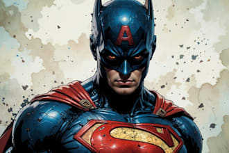 draw marvel and dc style superhero comic art