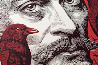 create awesome linocut illustration artwork