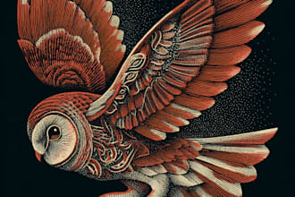 create awesome linocut illustration artwork