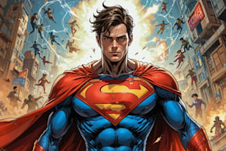draw cinematic superhero comic book scenes