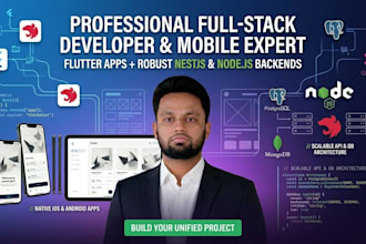 develop flutter apps for android and ios with backend