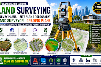 licensed survey draw survey plans site plan topography land surveyor grading