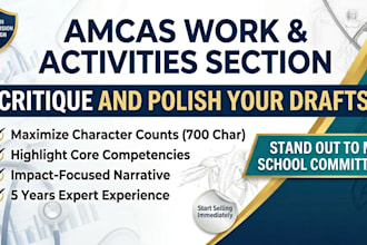 edit and polish your amcas work and activities section