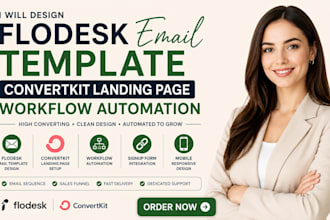 design flodesk email template convertkit landing page workflow automation setup
