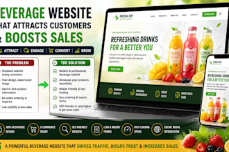 create a beverage, juice, and drink website that boosts sales