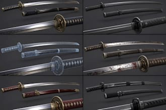 do weapon and combat modeling game ready weapons highend katana modeling
