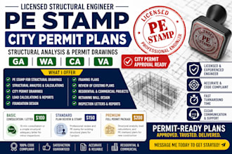 licensed structural engineer stamp georgia california virginia stamp city permit