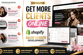 create modern shopify website for beauty salons and spas