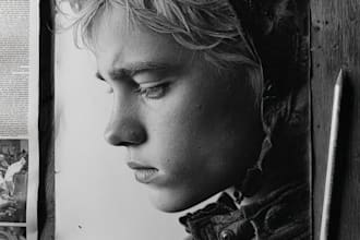 a marvelous pencil or charcoal portrait from your