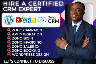 design wordpress site zoho sales iq zoho campaign zoho CRM zoho booking zoho one