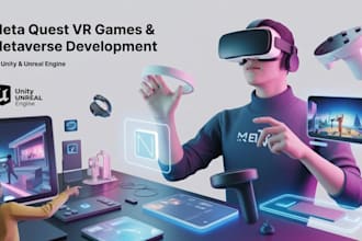 develop meta quest VR game and metaverse using unity or unreal engine