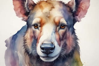 draw cute watercolor animals