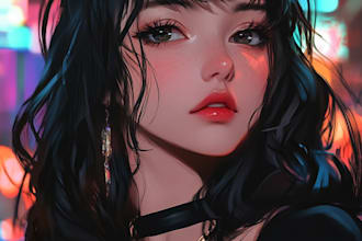 create anime style art character