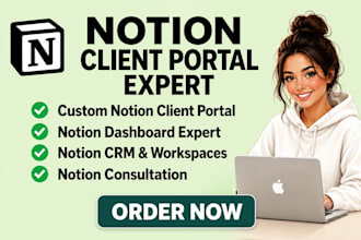 your notion consultation, custom notion client portal, notion dashboard expert