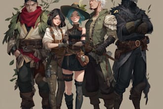design a dnd character and dnd party character