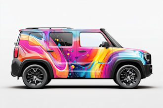 design a custom vehicle wrap, cars, pickups, trailers