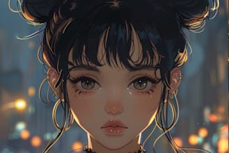 create cute cartoon illustrations, lofi art, anime, nft