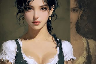 paint an art oil painting portrait