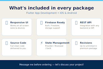 develop  flutter mobile app for ios and android