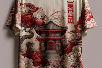 japanese t shirt illustration and t shirt design