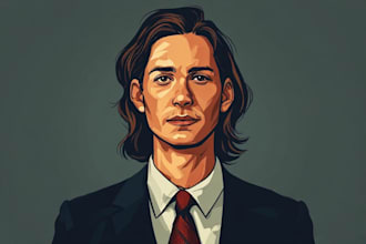 make a gorgeous hedcut wsj style portrait from a photo for you