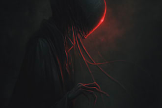 creat  a dark,  goth, horror character in comic like style