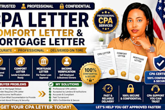 be your CPA, virtual cfo, financial advisory, write CPA letter, file your tax