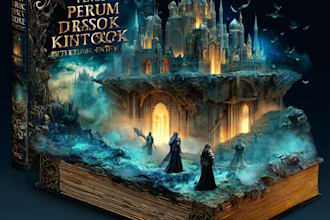 draw detailed novel cover illustration