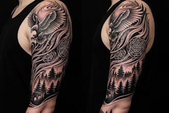 create unique tattoo, custom tattoo design, tattoo sleeve