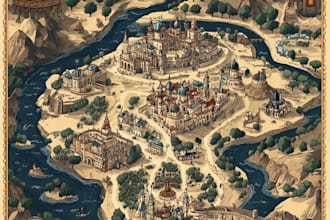 create event, tourist, and fantasy map illustration