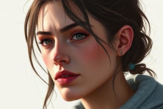 create realistic digital portrait illustration
