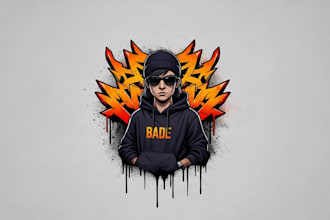 design a badass character graffiti style for you