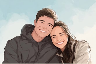 make yourself a couple portrait illustration