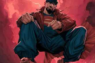digital comic book illustration graphic novel colored comic