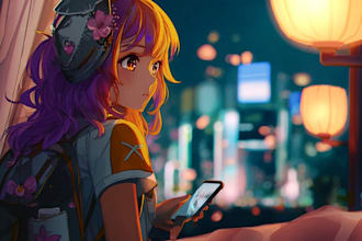 create a premium anime character development sheet