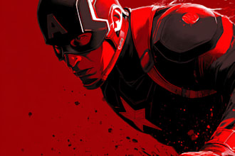 illustrate a superhero pop art portrait