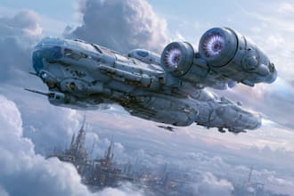 draw scifi futuristic vehicle aircraft spaceship for you