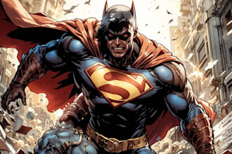 create dynamic superhero comic page art
