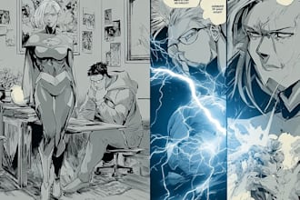 illustrate fantasy adventure comic book page