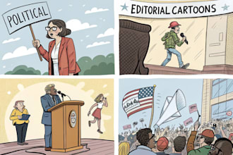 create political and editorial cartoons
