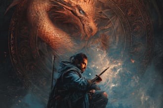 make a sci fi fantasy book cover design that sells