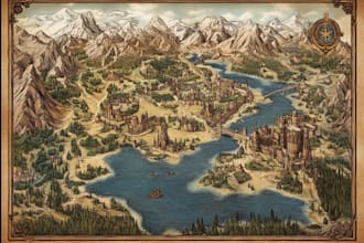 do a high quality detailed fantasy map for dnd an fiction