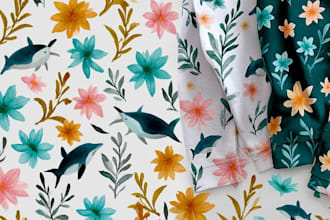 create beautiful seamless pattern in watercolor