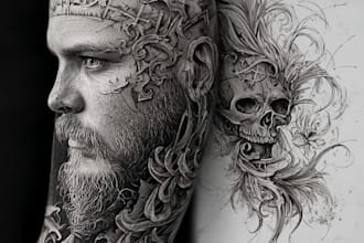 create geometric tattoo design with custom patterns