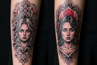 create an awesome tattoo design as a tattoo artist