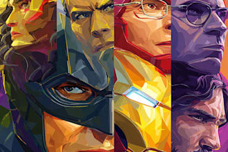 illustrate a superhero comic cover art