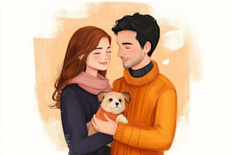 draw cute cartoon portrait