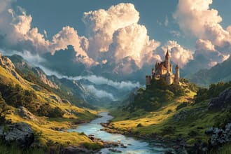 design stunning fantasy landscape